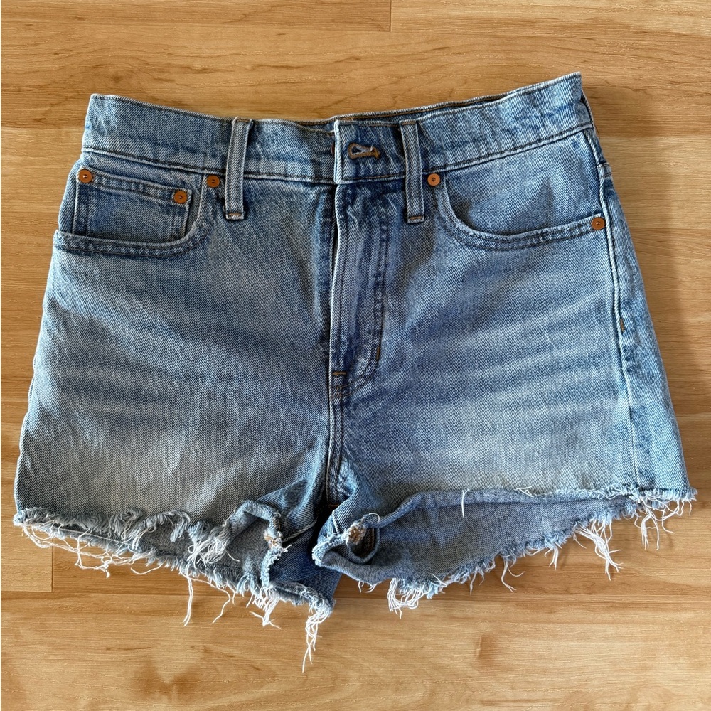 Madewell Denim Blue Frayed Jean Shorts